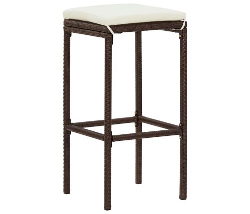 Mesa y taburetes de jardín 5 pzas madera acacia ratán PE marrón