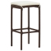 Mesa y taburetes de jardín 5 pzas madera acacia ratán PE marrón