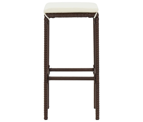 Mesa y taburetes de jardín 5 pzas madera acacia ratán PE marrón