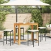 Mesa y taburetes de jardín 5 pzas madera acacia ratán PE negro