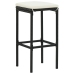 Mesa y taburetes de jardín 5 pzas madera acacia ratán PE negro