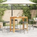 Mesa y taburetes de jardín 5 pzas madera acacia ratán PE gris