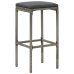 Mesa y taburetes de jardín 5 pzas madera acacia ratán PE gris