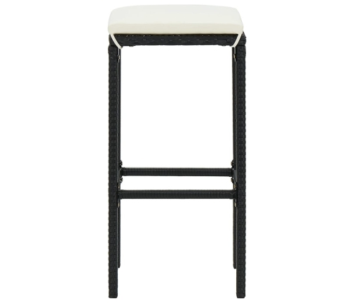 Mesa y taburetes de jardín 7 pzas madera acacia ratán PE negro