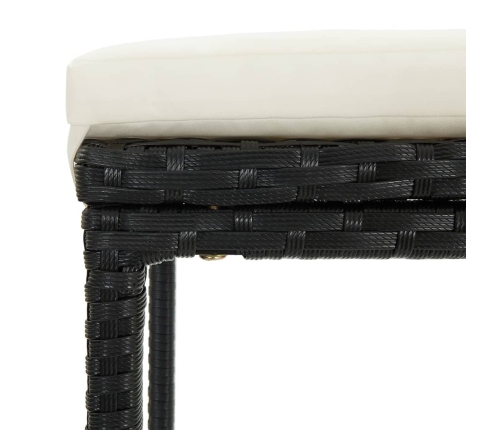 Mesa y taburetes de jardín 7 pzas madera acacia ratán PE negro