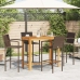 Mesa y taburetes de jardín 5 pzas madera acacia ratán PE marrón