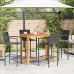 Mesa y taburetes de jardín 5 pzas madera acacia ratán PE negro