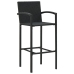 Mesa y taburetes de jardín 5 pzas madera acacia ratán PE negro
