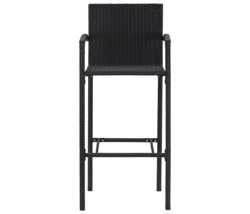 Mesa y taburetes de jardín 5 pzas madera acacia ratán PE negro