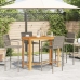 Mesa y taburetes de jardín 5 pzas madera acacia ratán PE gris