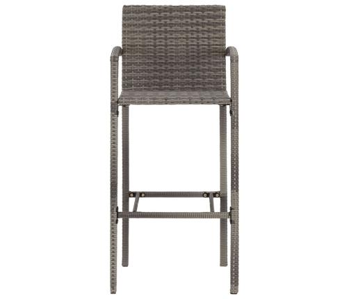 Mesa y taburetes de jardín 5 pzas madera acacia ratán PE gris