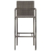 Mesa y taburetes de jardín 5 pzas madera acacia ratán PE gris