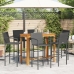 Mesa y taburetes de jardín 7 pzas madera acacia ratán PE negro