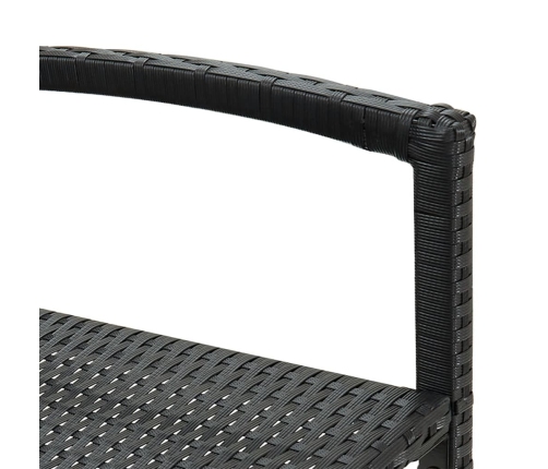 Mesa y taburetes de jardín 7 pzas madera acacia ratán PE negro