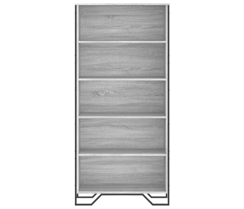 Estantería madera de ingeniería color gris Sonoma 80x31x169 cm