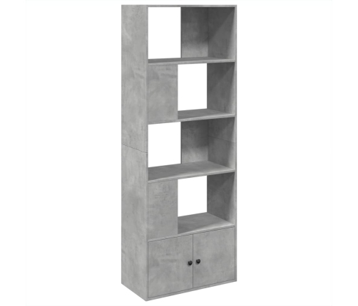 Estantería de madera de ingeniería gris hormigón 70x36x189 cm
