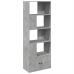 Estantería de madera de ingeniería gris hormigón 70x36x189 cm