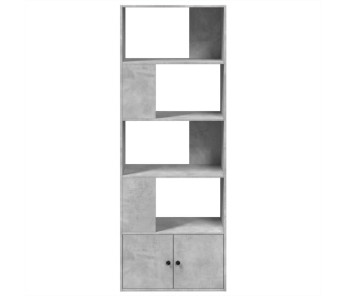 Estantería de madera de ingeniería gris hormigón 70x36x189 cm