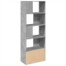 Estantería de madera de ingeniería gris hormigón 70x36x189 cm