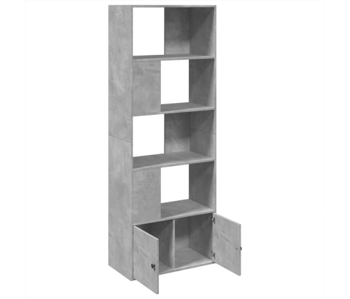 Estantería de madera de ingeniería gris hormigón 70x36x189 cm