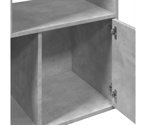 Estantería de madera de ingeniería gris hormigón 70x36x189 cm