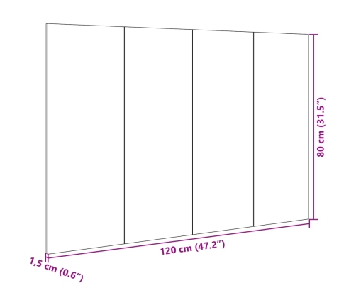 Cabecero cama con mesitas madera ingeniería gris hormigón 120cm