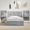 Cabecero cama con mesitas madera ingeniería gris Sonoma 120 cm