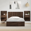 Cabecero cama con mesitas madera ingeniería marrón roble 120 cm