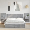 Cabecero cama con mesitas madera ingeniería gris Sonoma 160 cm