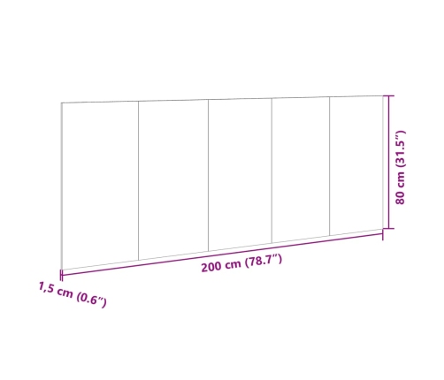 Cabecero cama y mesitas madera ingeniería gris hormigón 200 cm