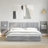 Cabecero cama con mesitas madera ingeniería gris Sonoma 200 cm