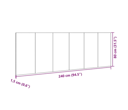 Cabecero de cama con mesitas madera de ingeniería blanco 240 cm