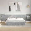 Cabecero cama con mesitas madera ingeniería gris hormigón 240cm