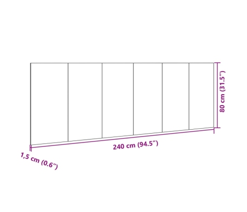 Cabecero cama con mesitas madera ingeniería marrón roble 240 cm