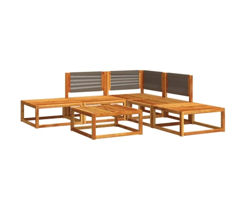 Set de sofás de jardín con cojines 6 pzas madera maciza acacia