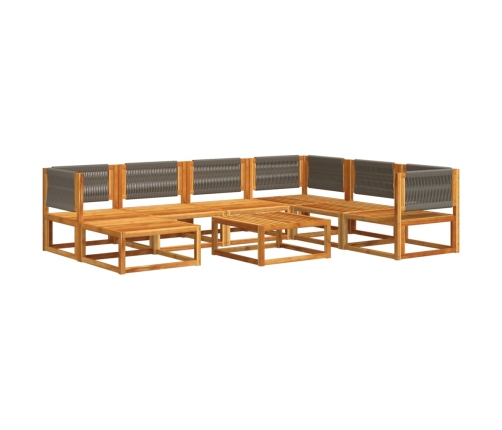 Set de sofás de jardín con cojines 8 pzas madera maciza acacia