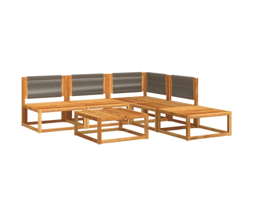 Set de sofás de jardín con cojines 6 pzas madera maciza acacia