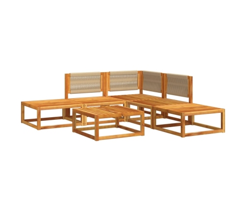 Set de sofás de jardín con cojines 6 pzas madera maciza acacia