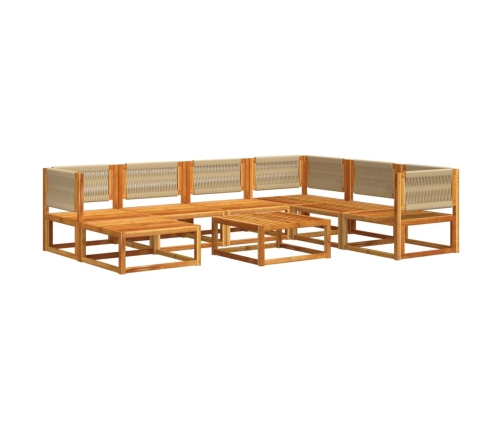 Set de sofás de jardín con cojines 8 pzas madera maciza acacia