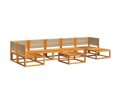 Set de sofás de jardín con cojines 8 pzas madera maciza acacia