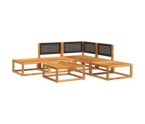 Set de sofás de jardín con cojines 6 pzas madera maciza acacia