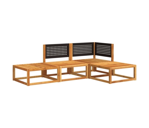 Set sofás de jardín con cojines 4 pzas madera maciza de acacia