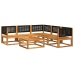 Set de sofás de jardín con cojines 6 pzas madera maciza acacia