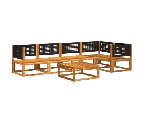 Set de sofás de jardín con cojines 6 pzas madera maciza acacia