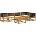 Set de sofás de jardín con cojines 6 pzas madera maciza acacia