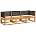 Set de sofás de jardín con cojines 3 pzas madera maciza acacia