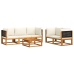 Set de sofás de jardín con cojines 6 pzas madera maciza acacia