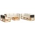 Set de sofás de jardín con cojines 9 pzas madera maciza acacia