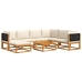Set de sofás de jardín con cojines 8 pzas madera maciza acacia