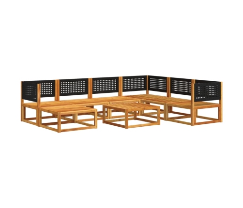 Set de sofás de jardín con cojines 8 pzas madera maciza acacia
